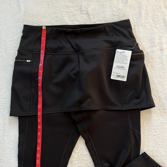 Athleta High Traverse Black Skirted Leggings, Size L - Picture 9 of 10